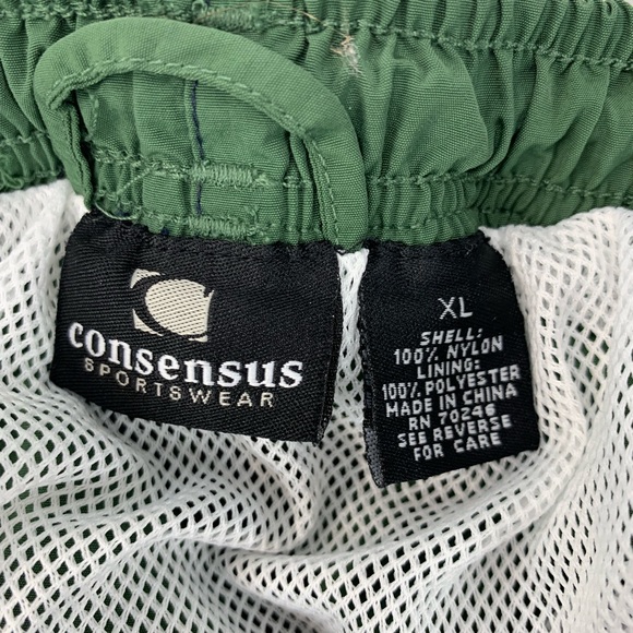 Consensus Swim Trunks Green and Navy Color Block - Picture 5 of 5